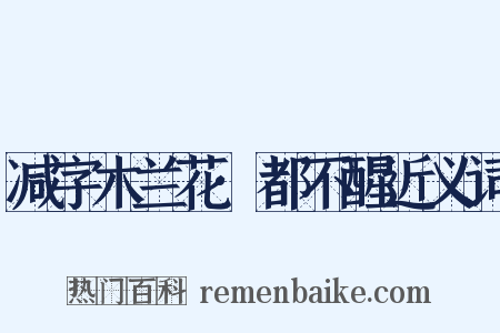 减字木兰花·都不醒近义词是什么意思的图片